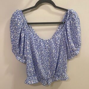 Blue floral top